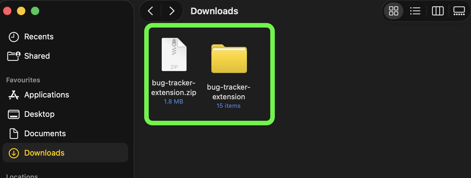 Clique duas vezes no ZIP para extrair
