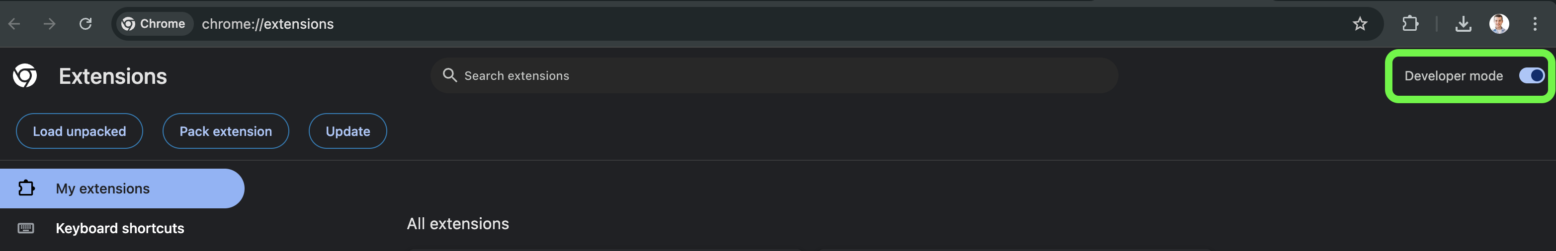 Ativar Modo Desenvolvedor